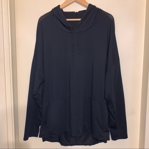 Fabletics Cashel Oversized Black Mesh Hoodie, XXL - Picture 3 of 7